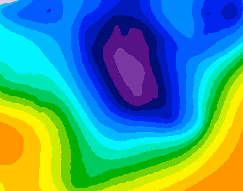 GDPS 500 millibar geopotential height 096 hour forecast chart for Canada based on 2025/11/27 1200Z data