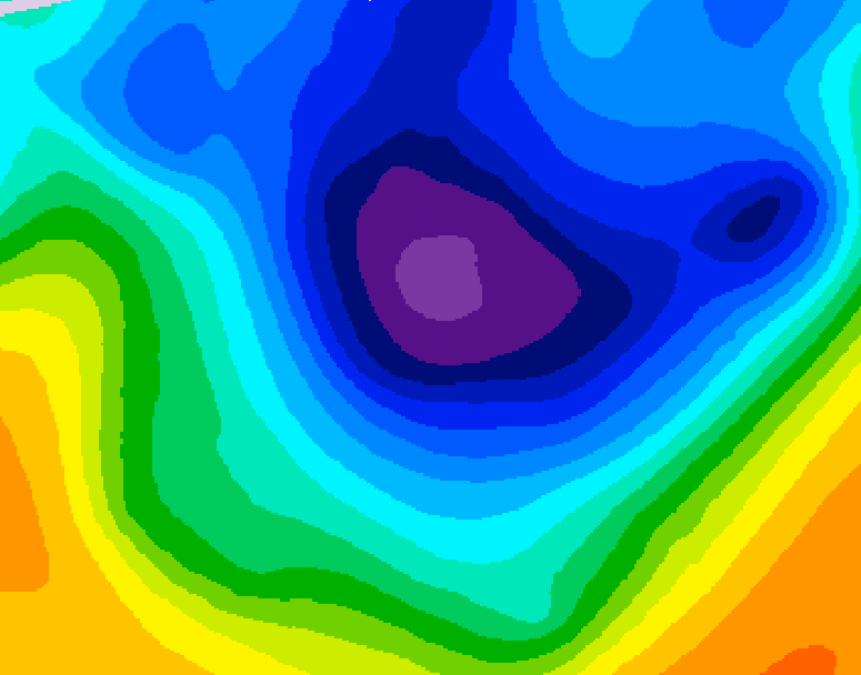 GDPS 500 millibar geopotential height 126 hour forecast chart for Canada based on 2025/11/27 1200Z data