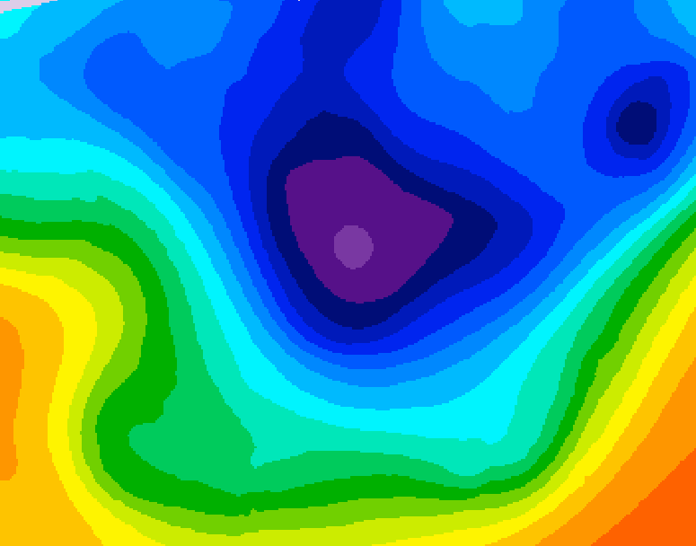 GDPS 500 millibar geopotential height 138 hour forecast chart for Canada based on 2025/11/27 1200Z data