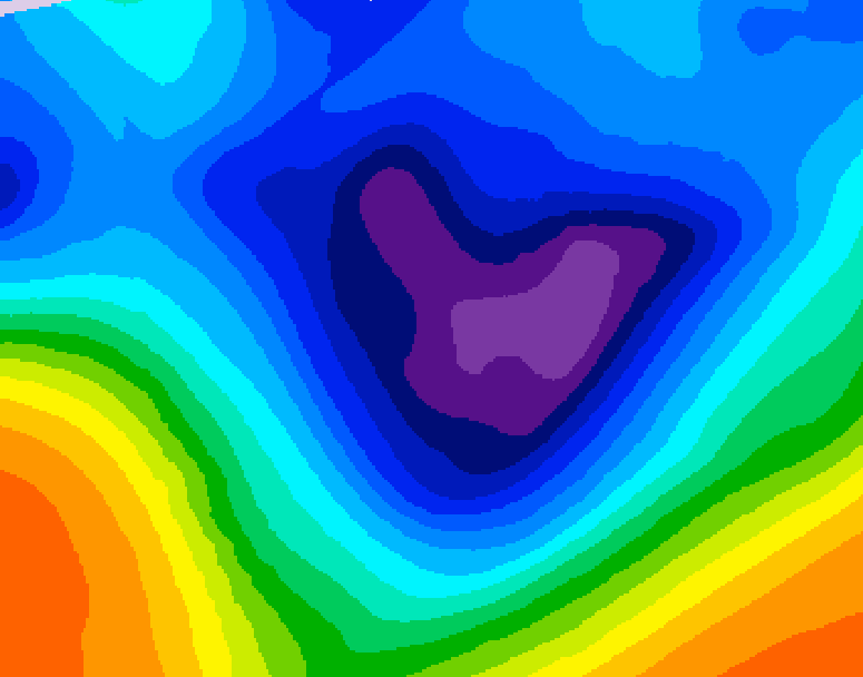 GDPS 500 millibar geopotential height 198 hour forecast chart for Canada based on 2025/11/27 1200Z data