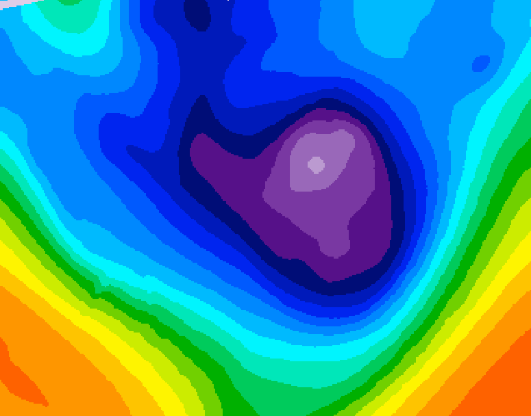 GDPS 500 millibar geopotential height 222 hour forecast chart for Canada based on 2025/11/27 1200Z data