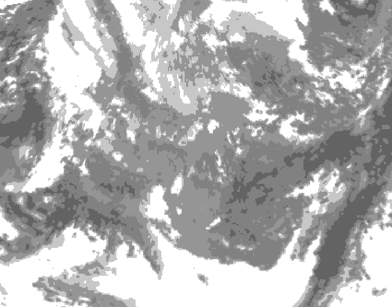 GDPS total cloud 024 hour forecast chart for Canada based on 2025/11/27 0000Z data