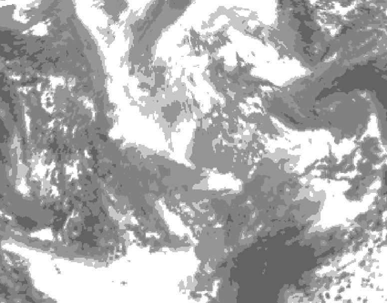 GDPS total cloud 132 hour forecast chart for Canada based on 2025/11/27 0000Z data