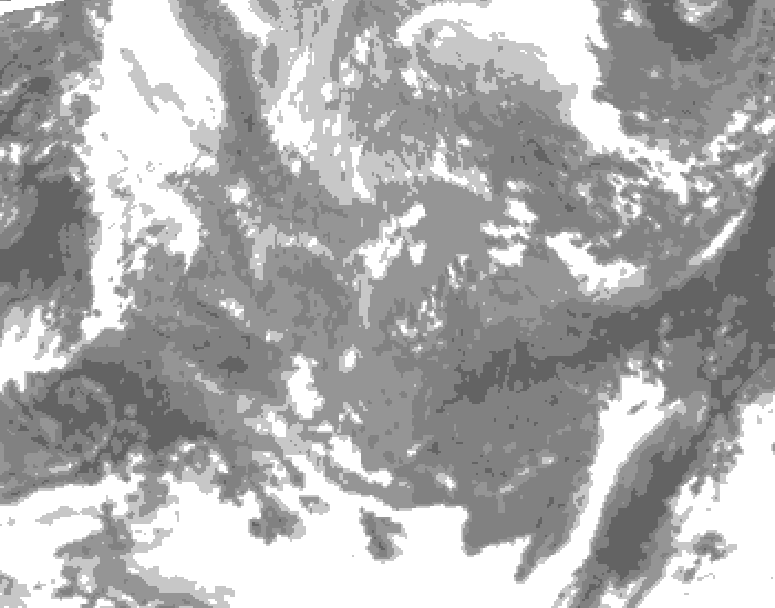 GDPS total cloud 006 hour forecast chart for Canada based on 2025/11/27 1200Z data