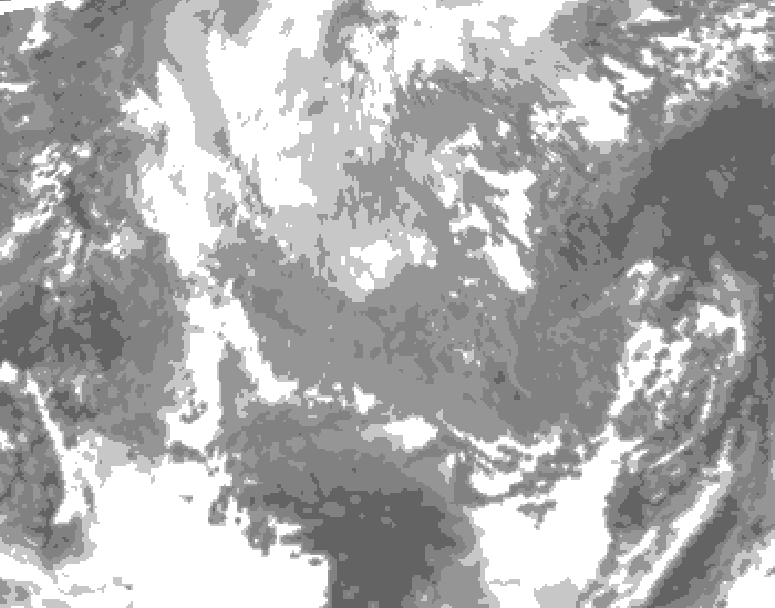 GDPS total cloud 042 hour forecast chart for Canada based on 2025/11/27 1200Z data