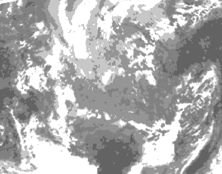 GDPS total cloud 048 hour forecast chart for Canada based on 2025/11/27 1200Z data