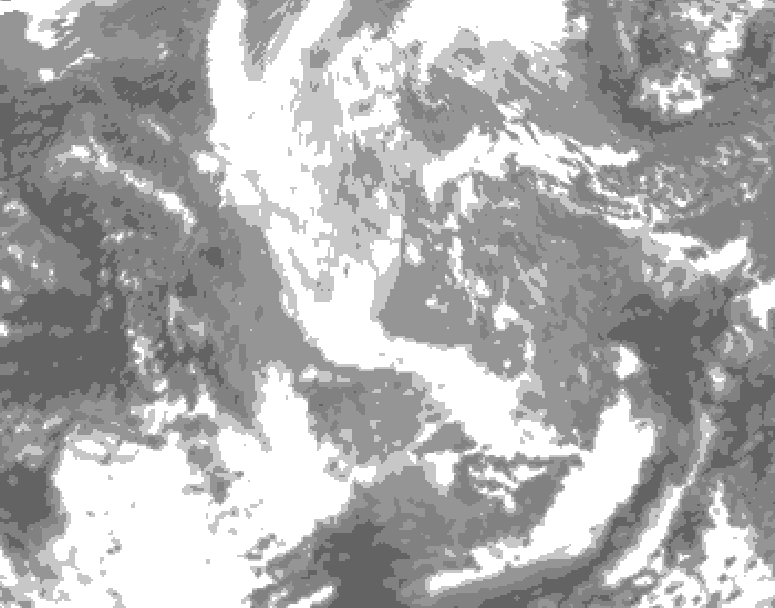 GDPS total cloud 096 hour forecast chart for Canada based on 2025/11/27 1200Z data