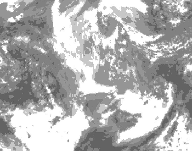 GDPS total cloud 102 hour forecast chart for Canada based on 2025/11/27 1200Z data