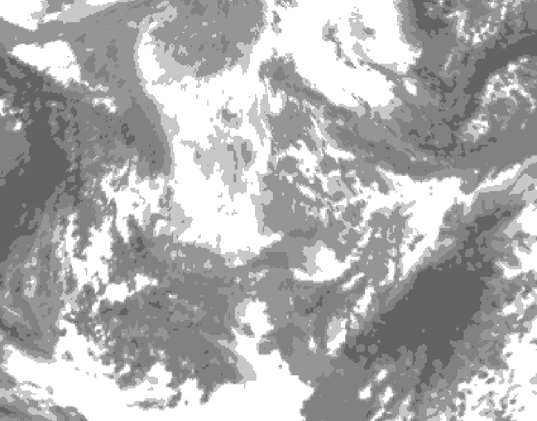 GDPS total cloud 132 hour forecast chart for Canada based on 2025/11/27 1200Z data