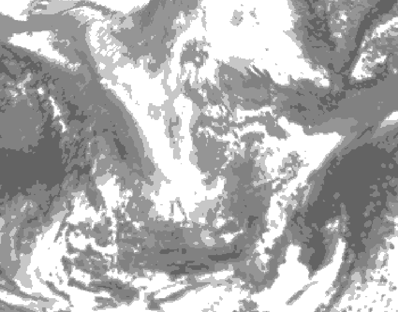 GDPS total cloud 144 hour forecast chart for Canada based on 2025/11/27 1200Z data