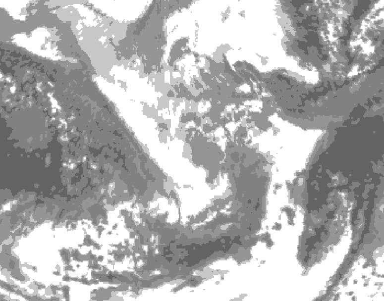 GDPS total cloud 150 hour forecast chart for Canada based on 2025/11/27 1200Z data