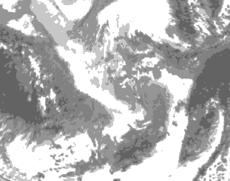 GDPS total cloud 156 hour forecast chart for Canada based on 2025/11/27 1200Z data