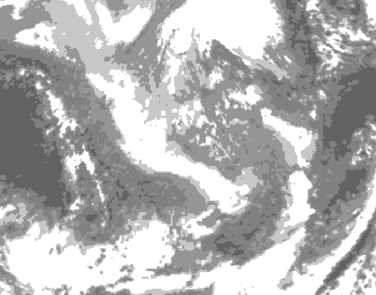 GDPS total cloud 162 hour forecast chart for Canada based on 2025/11/27 1200Z data