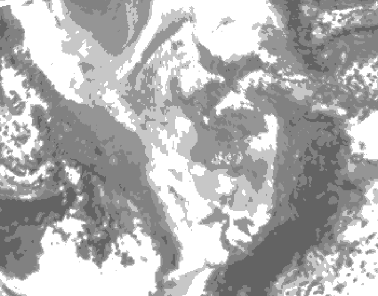 GDPS total cloud 216 hour forecast chart for Canada based on 2025/11/27 1200Z data