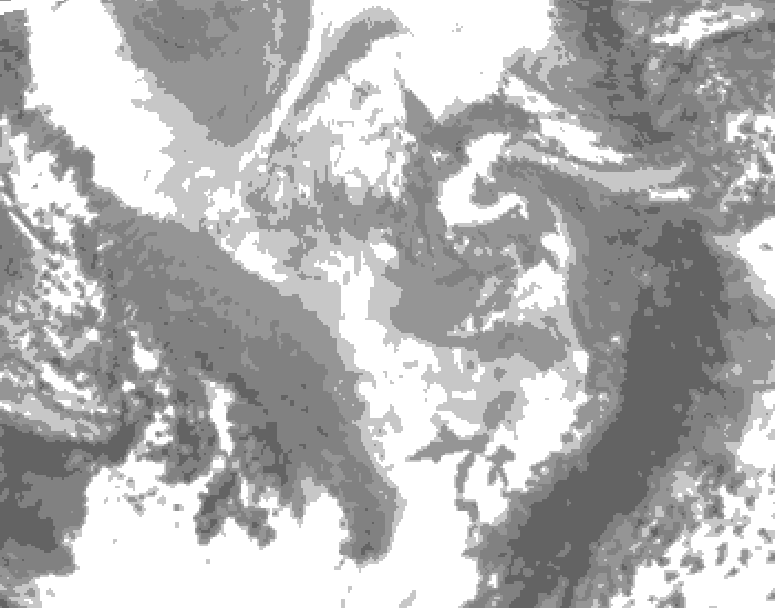 GDPS total cloud 222 hour forecast chart for Canada based on 2025/11/27 1200Z data