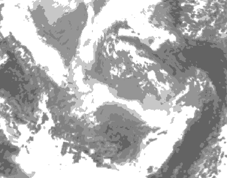 GDPS total cloud 240 hour forecast chart for Canada based on 2025/11/27 1200Z data