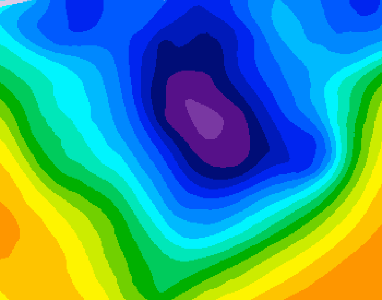 GDPS 500 millibar geopotential height 096 hour forecast chart for Canada based on 2025/11/28 0000Z data