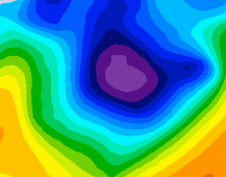 GDPS 500 millibar geopotential height 096 hour forecast chart for Canada based on 2025/11/28 1200Z data
