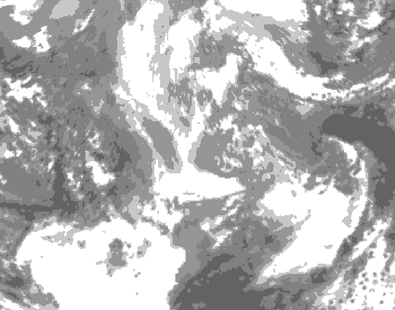GDPS total cloud 096 hour forecast chart for Canada based on 2025/11/28 0000Z data