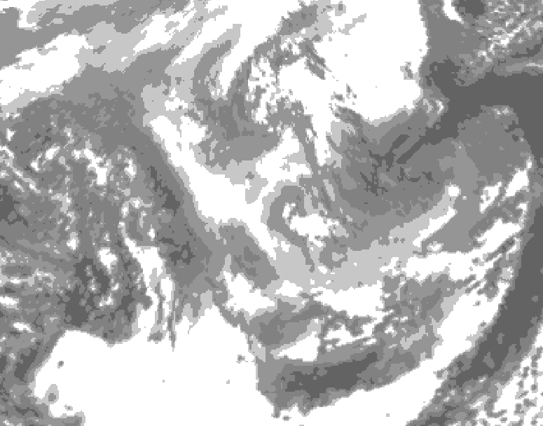 GDPS total cloud 240 hour forecast chart for Canada based on 2025/11/28 0000Z data
