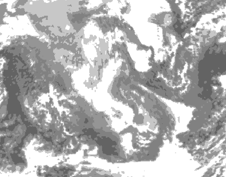 GDPS total cloud 216 hour forecast chart for Canada based on 2025/11/28 1200Z data