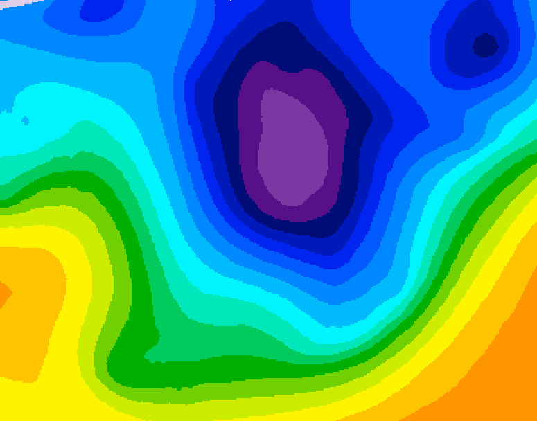 GDPS 500 millibar geopotential height 048 hour forecast chart for Canada based on 2025/11/29 0000Z data