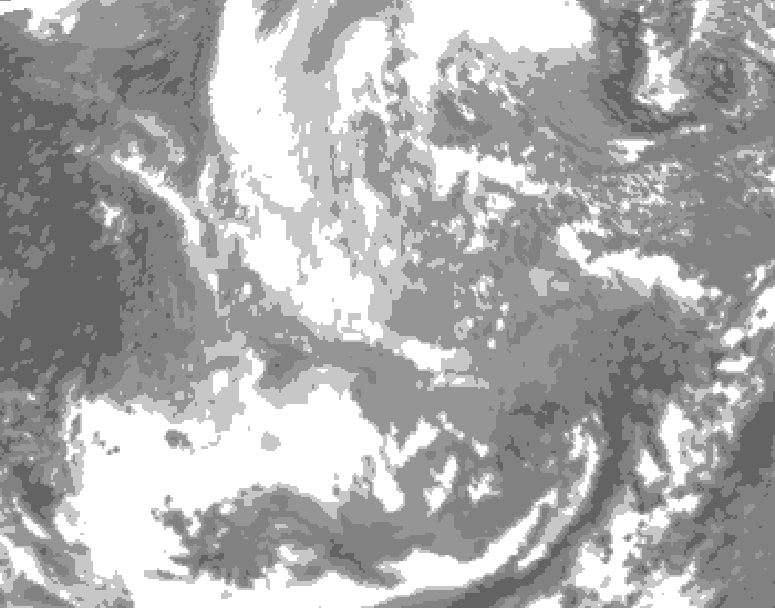 GDPS total cloud 048 hour forecast chart for Canada based on 2025/11/29 0000Z data