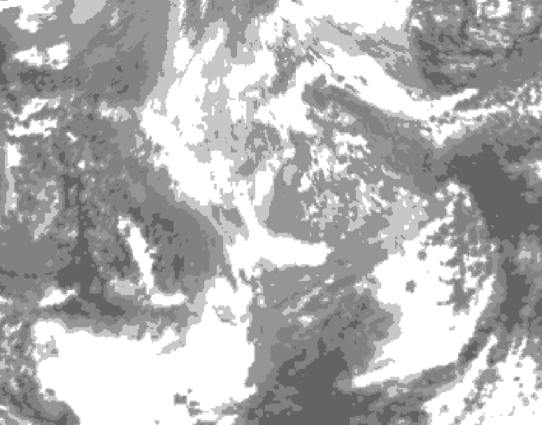 GDPS total cloud 072 hour forecast chart for Canada based on 2025/11/29 0000Z data