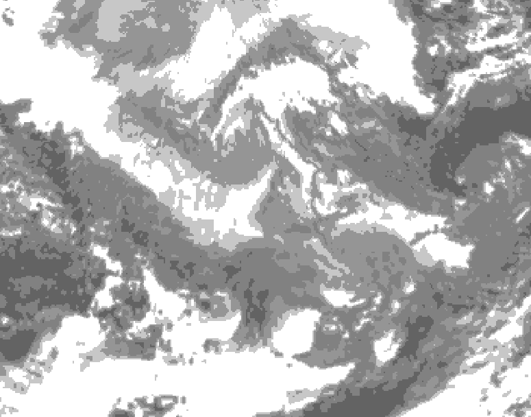 GDPS total cloud 168 hour forecast chart for Canada based on 2025/11/29 0000Z data