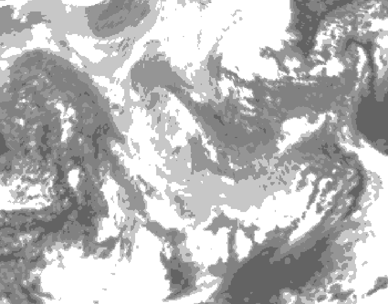 GDPS total cloud 210 hour forecast chart for Canada based on 2025/11/29 0000Z data