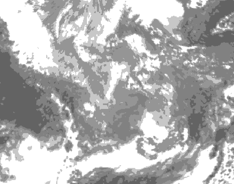GDPS total cloud 132 hour forecast chart for Canada based on 2025/11/29 1200Z data