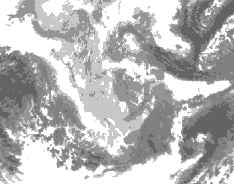 GDPS total cloud 180 hour forecast chart for Canada based on 2025/11/29 1200Z data