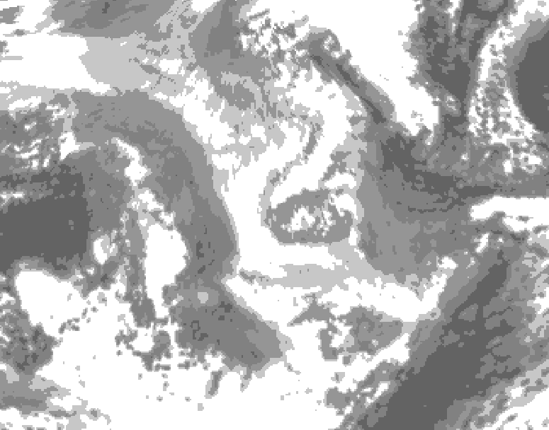 GDPS total cloud 216 hour forecast chart for Canada based on 2025/11/29 1200Z data