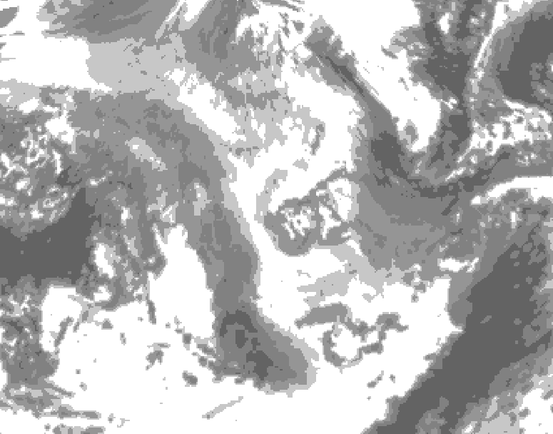 GDPS total cloud 222 hour forecast chart for Canada based on 2025/11/29 1200Z data