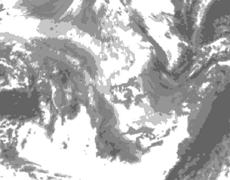 GDPS total cloud 228 hour forecast chart for Canada based on 2025/11/29 1200Z data