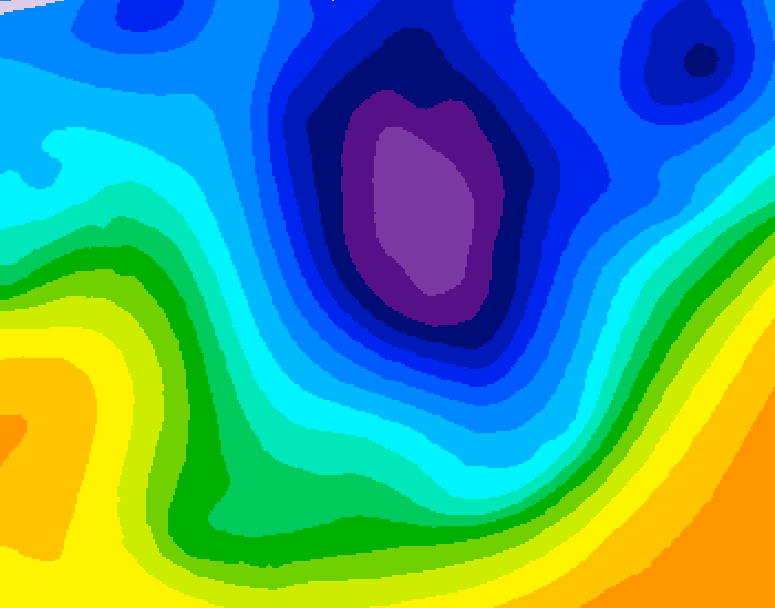 GDPS 500 millibar geopotential height 024 hour forecast chart for Canada based on 2025/11/30 0000Z data