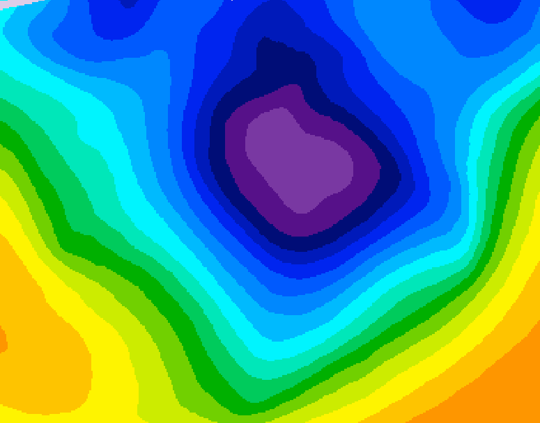 GDPS 500 millibar geopotential height 048 hour forecast chart for Canada based on 2025/11/30 0000Z data