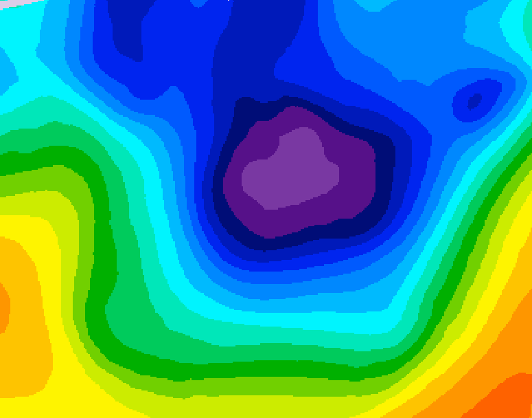 GDPS 500 millibar geopotential height 072 hour forecast chart for Canada based on 2025/11/30 0000Z data