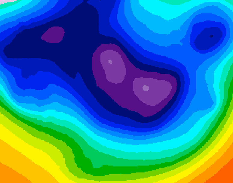 GDPS 500 millibar geopotential height 180 hour forecast chart for Canada based on 2025/11/30 0000Z data
