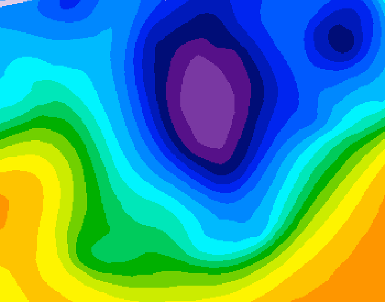 GDPS 500 millibar geopotential height 006 hour forecast chart for Canada based on 2025/11/30 1200Z data
