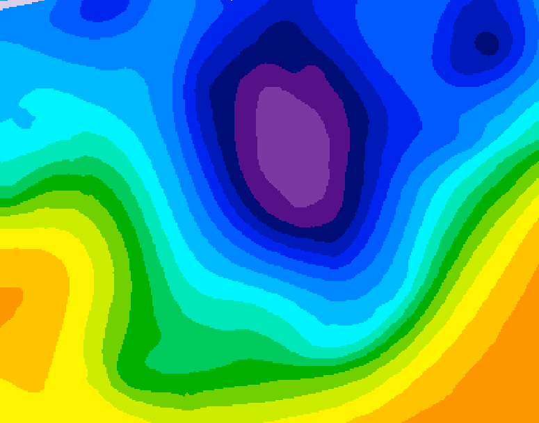GDPS 500 millibar geopotential height 012 hour forecast chart for Canada based on 2025/11/30 1200Z data