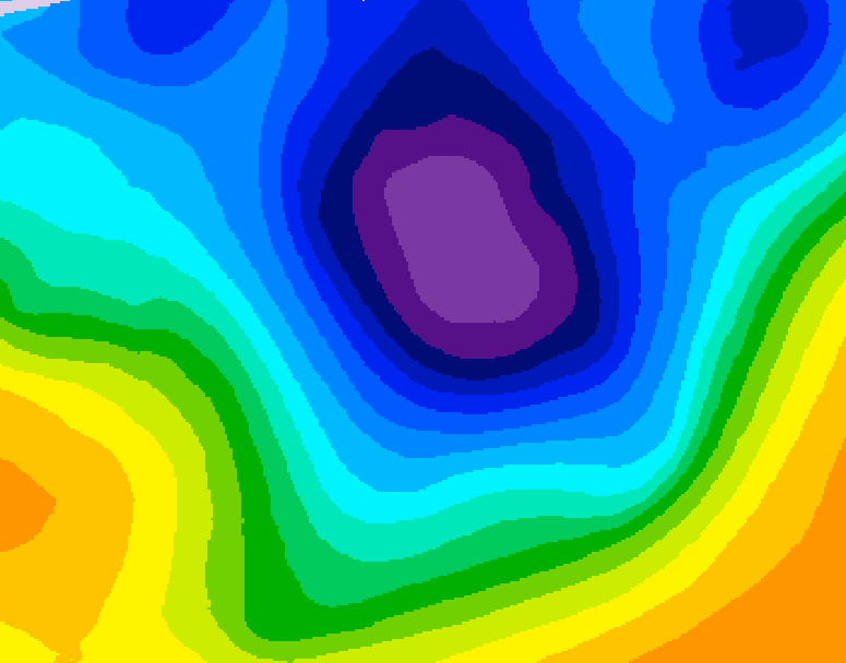 GDPS 500 millibar geopotential height 024 hour forecast chart for Canada based on 2025/11/30 1200Z data