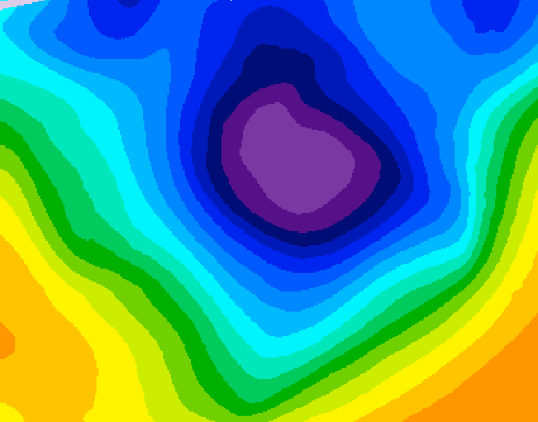 GDPS 500 millibar geopotential height 036 hour forecast chart for Canada based on 2025/11/30 1200Z data