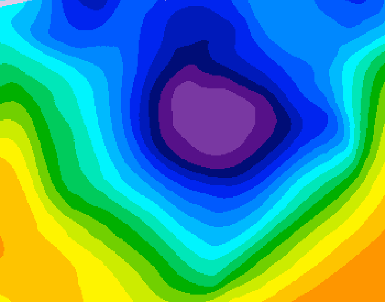 GDPS 500 millibar geopotential height 042 hour forecast chart for Canada based on 2025/11/30 1200Z data