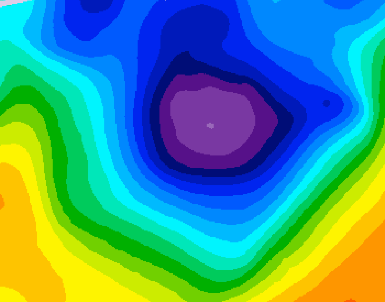 GDPS 500 millibar geopotential height 048 hour forecast chart for Canada based on 2025/11/30 1200Z data