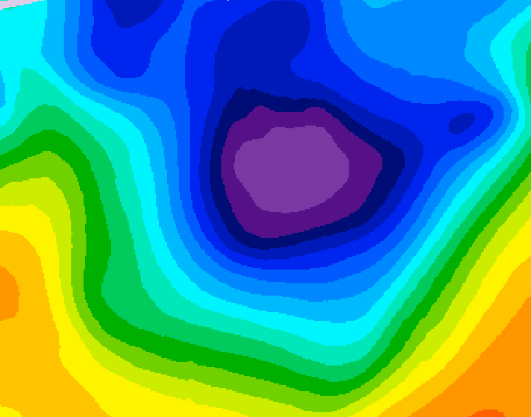 GDPS 500 millibar geopotential height 054 hour forecast chart for Canada based on 2025/11/30 1200Z data