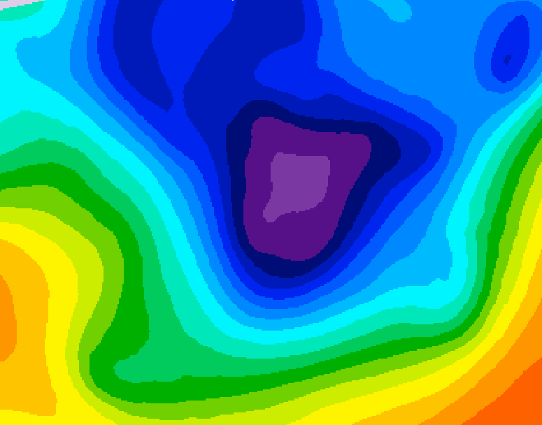 GDPS 500 millibar geopotential height 072 hour forecast chart for Canada based on 2025/11/30 1200Z data