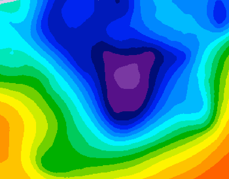 GDPS 500 millibar geopotential height 078 hour forecast chart for Canada based on 2025/11/30 1200Z data