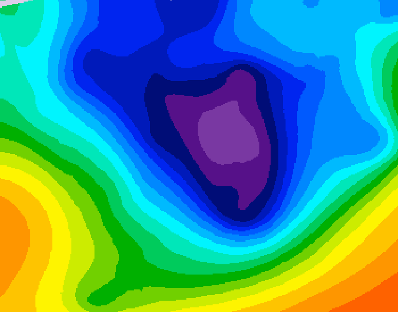 GDPS 500 millibar geopotential height 090 hour forecast chart for Canada based on 2025/11/30 1200Z data