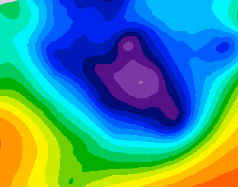 GDPS 500 millibar geopotential height 102 hour forecast chart for Canada based on 2025/11/30 1200Z data